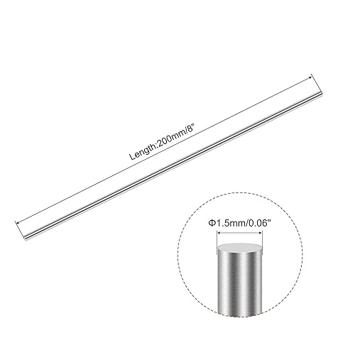 Miniatura 37 de uxcell Varilla redonda sólida de acero inoxidable 304 de 0.197 in x 5.906 in para manualidades de bricolaje - 10 piezas