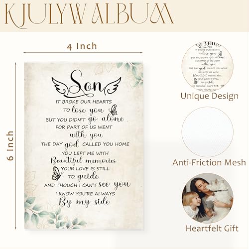 Álbum conmemorativo de fotos 4x6 para pérdida de hijo, regalos de duelo y recuerdo, libro de memoria pequeño con 18 bolsillos para 36 fotos miniatura 7