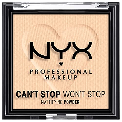 NYX Professional Makeup Can't Stop Won't Stop Mattifying Powder, Matte Finish, Light