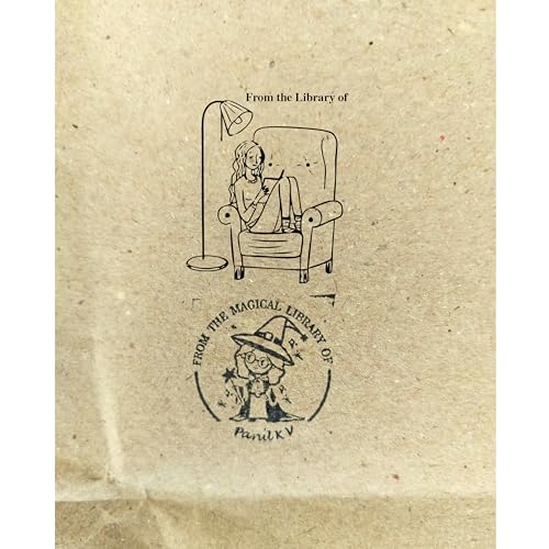 Image of Kunya Personalised Book Stamp with Your Name(3.5 cm Dia), customised for Stamping Books for Readers, Great Gift for booklovers, Kids, Teachers (Night Reader)