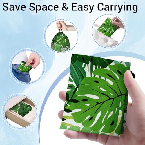 Image of Gymnastics Grip Bags Green Leaf Lightweight Small Drawstring Bag for Sport