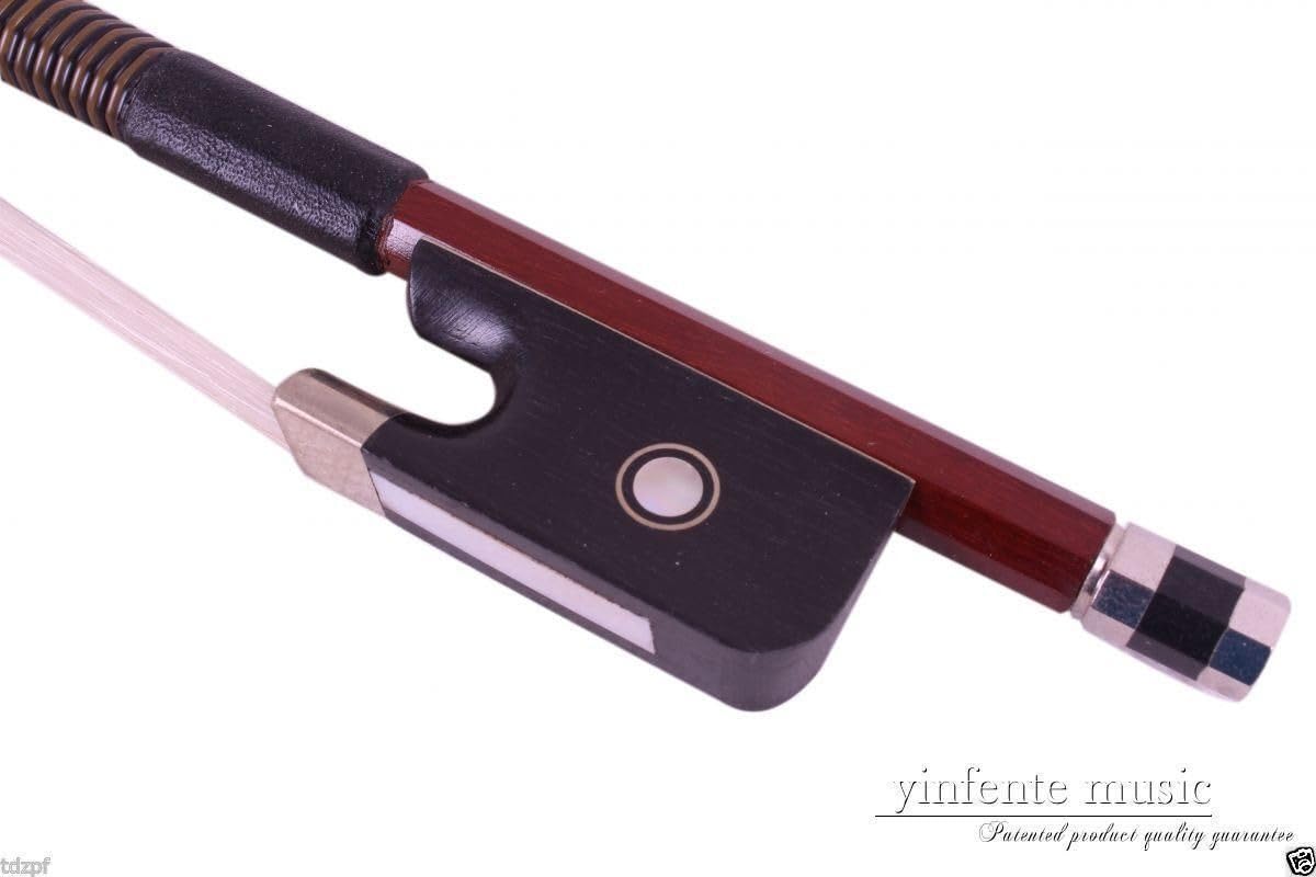 YoungMonic New 4/4 Cello Bow Brazil Wood Ebony Frog Straight Advance Natural Horse hair Bow (4/4)