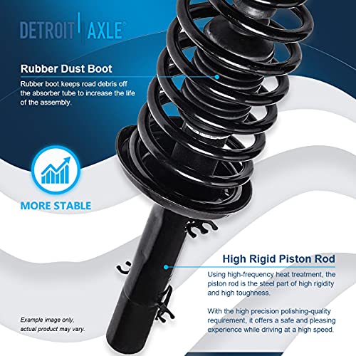 Image of Detroit Axle - 8pc Front End Suspension Kit for 2001-2010 VW Beetle 2003-2005 Golf 2001-2005 Jetta, Struts & Coil Spring Lower Control Arms Sway Bars Lower Ball Joints Replacement Struts Shocks