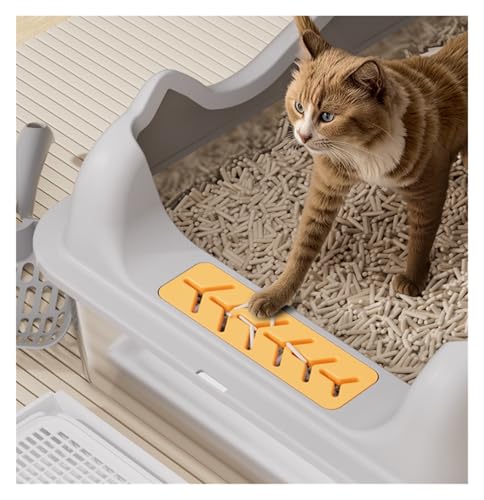 Arenero para gato abierto de acero inoxidable con lados altos miniatura 4