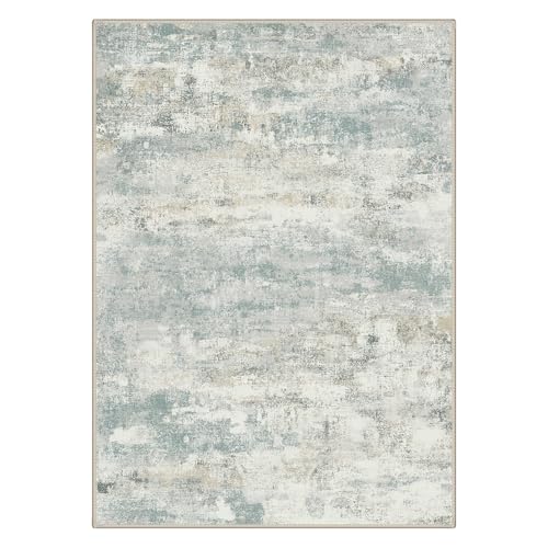 Image of BEIMO Area Rugs 8x10 for Living Room Bedroom, Modern Abstract Machine Washable Rug, Large Soft Low Pile Floor Carpet with Non Slip Backing for Dining Room, Light Blue