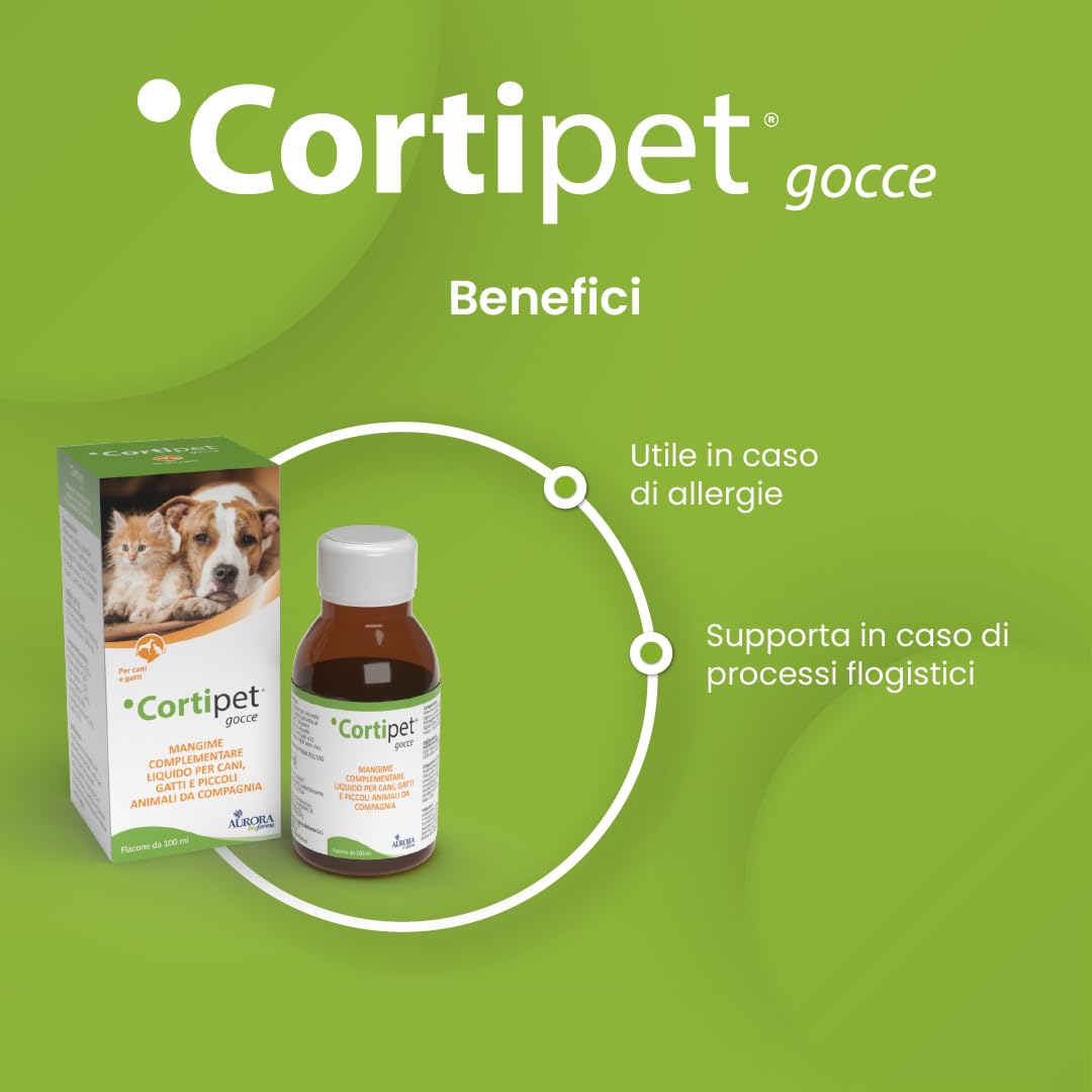 Aurora Biofarma Cortipet Gocce 50ml - Mangime Complementare per Cani e Gatti per il Sistema Immunitario