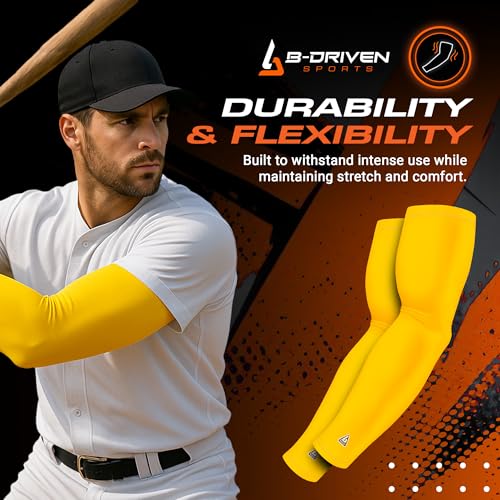 Image of B-Driven Sports Pro-Fit Compression Arm Sleeves - 1-Pair, 30+ Designs, Adult /Youth Sizes, for Athletic and General Purpose Use.