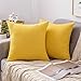 MIULEE Funda Cojines Fundas de Almohadas Lino de Imitación de Color Puro Duradero Decorativo para Sofá Cama Silla Habitacion Oficina Sofa Salón Dormitorio Lumbar 40x40cm 2 Piezas Limón Amarillo