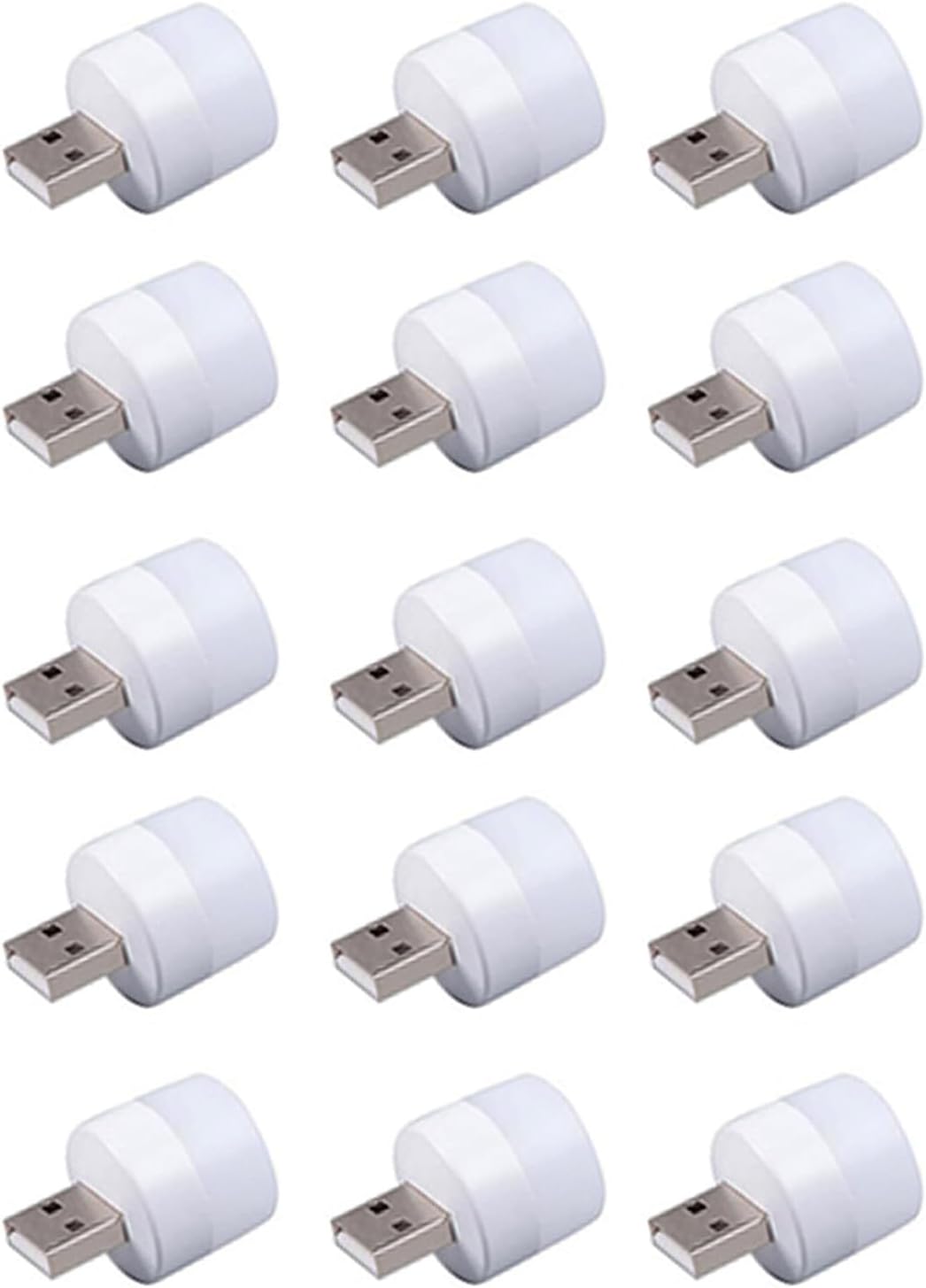 15 Pieces Mini USB Night Light, LED Light, Energy Saving LED, USB Laptop Light Bulb Night Lamp (Suitable Adapter 5V 1A) (White Light)