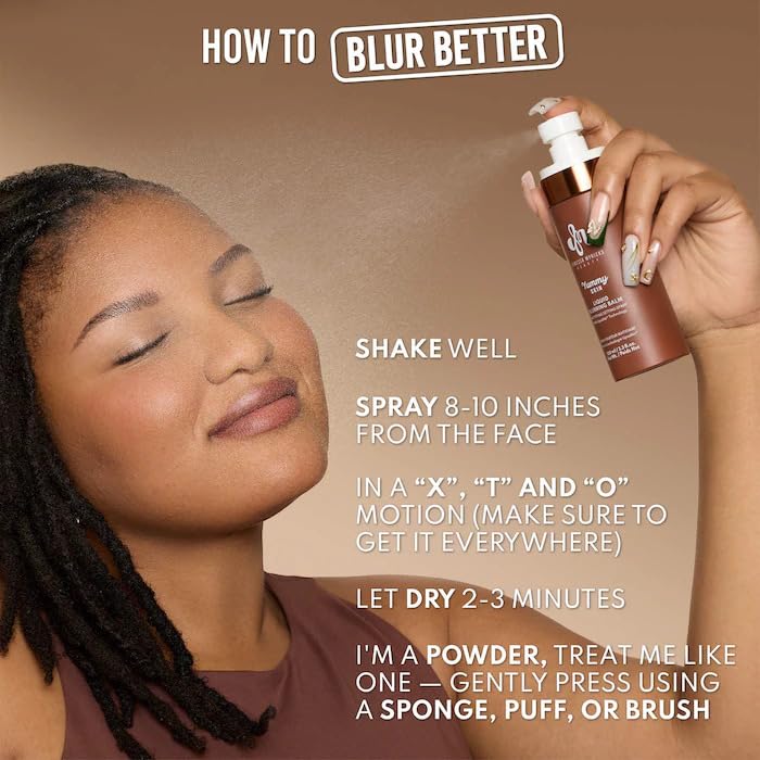 Yummy Skin Liquid Blurring Balm Mattifying Setting Spray, Matte Finish, with Niacinamide, 3.3 oz, Vegan