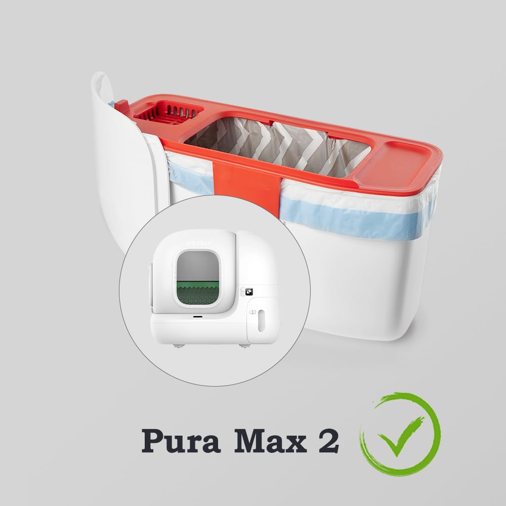 BUNMO Sacchetti per Escrementi per Gatti, Sacchi per Lettiera per PURA Max, PURA Max 2 e PURA X, 5 Rotoli*20 (100 Pezzi), 55 x 30 cm