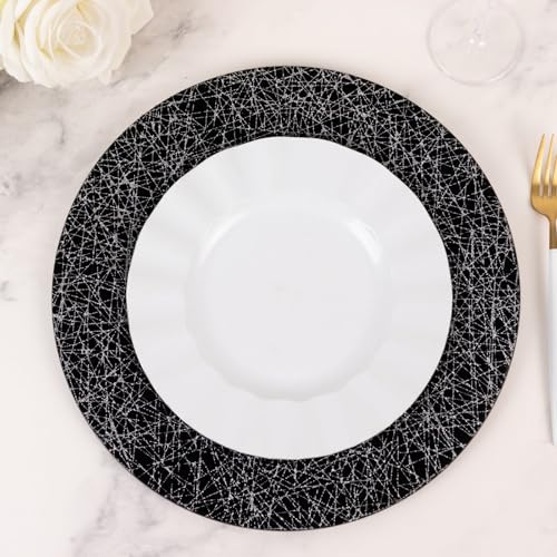 Platos Cargadores Redondos Negro 13 pulg Acrílico 6 piezas miniatura 6