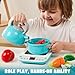 JOYIN Toy Food Set for Kids Kitchen, Pretend Play for Toddlers 1-3, Play Kitchen Appliances with Pots, Pans, Induction Cooker, Cutting Vegetables, Fake Food, Gift for Boys and Girls, Cooking Toy Set