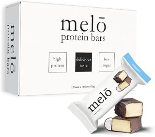 melō protein bars (12 count, Coconut)- high protein, low sugar, fluffy marshmallow-like center, gluten free snack with no artificial sweetners