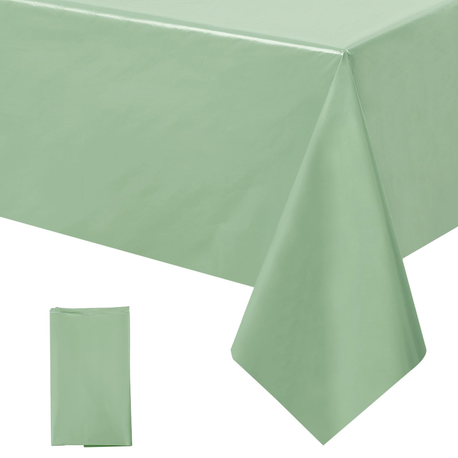 Mantel verde salvia desechable, 137 x 274 cm, mantel de papel verde salvia, mantel de papel verde salvia, mantel impermeable verde salvia manteles para pícnics, cumpleaños, bodas, Navidad
