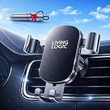 LIVING LOGIC Soporte Móvil Coche Rejilla Gancho Metálico, Soporte para Móvil Coche + Rompe Lunas Emergencia