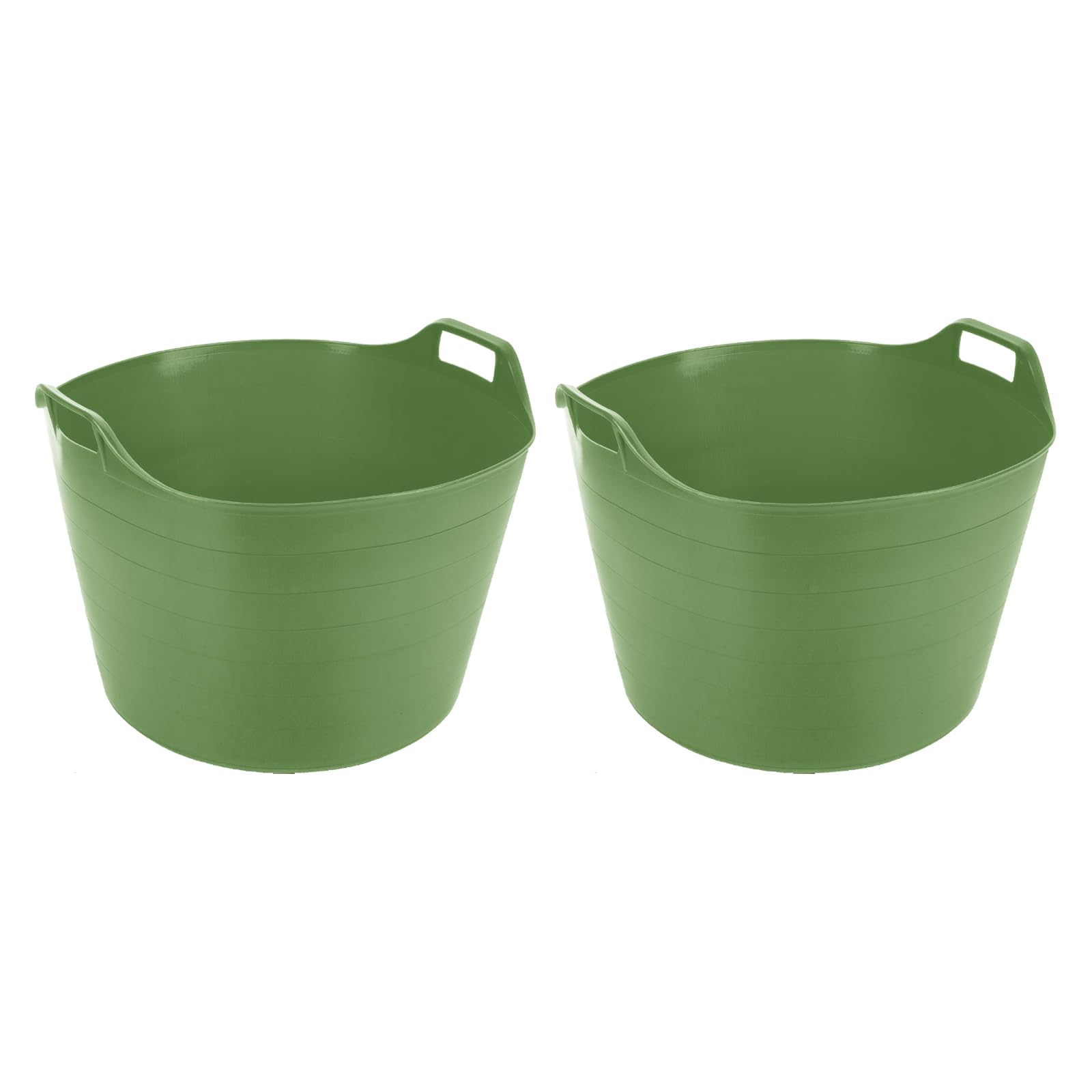 M1SS (Set of 2) 75L Litre Lime Green Robust Versatile Multipurpose Extra Large Flexi Tub Garden Home Flexible Plastic Storage Container Bucket Flex Tub- MADE IN UK