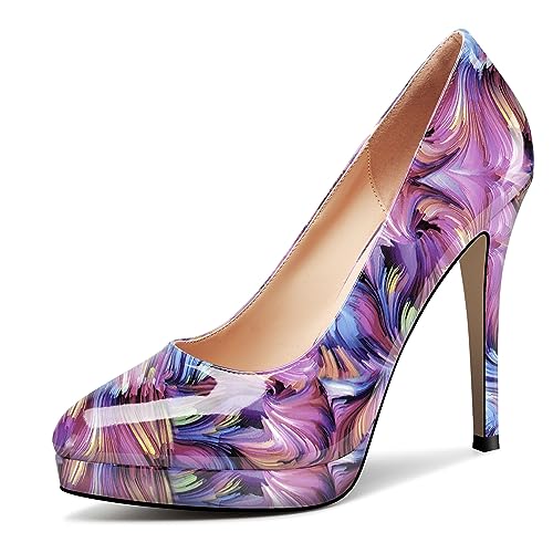 Image of Castamere Womens High Heels Platform Pumps Slip-on Stilettos 12CM Heel Office Dress Shoes
