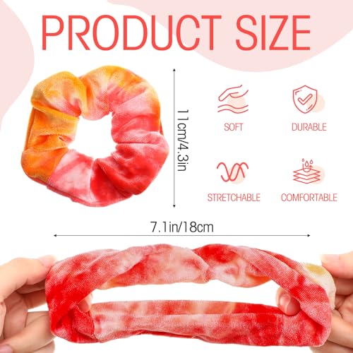 Image of Tatuo 24 Pieces Hair Scrunchies for Girls,Bright Colors,Velvet