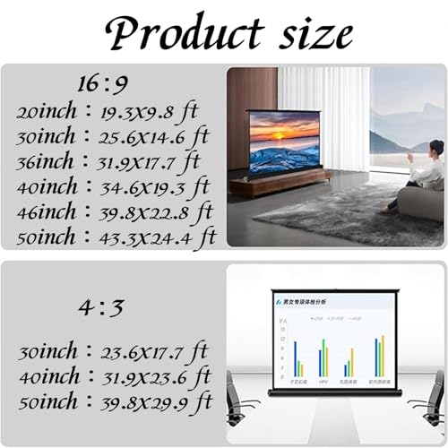 Pantalla portátil para proyector 36in 16:9 con soporte miniatura 7