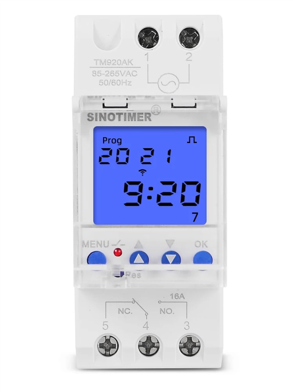 TM920AKL electrónico 3 en 1 Interruptor de Temporizador programable Digital de 7 días con función de Cuenta atrás Pluse relé de Tiempo de Carril DIN 85-265VAC(30A)