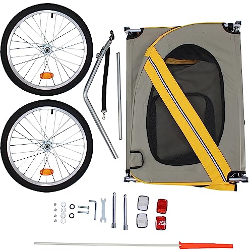 RACK & PACK Remolque para Bicicleta Perros Gatos Mascotas Soporta hasta 60 Kg 2 Puertas con Cierres Reforzados Reflejantes Nocturnos Ventilacion Maxima Quemacocos Correa Interna Carreola Perritos - Imagen 6