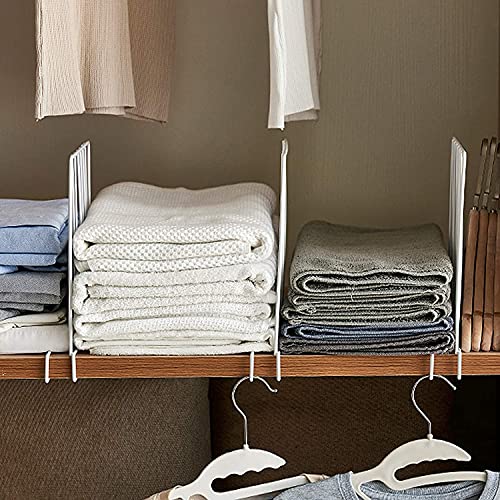 MALLOOM Lot de 12 séparateurs d'étagère en fil de fer pour placard en bois - Blanc - 30,5 x 24,6 cm Cover