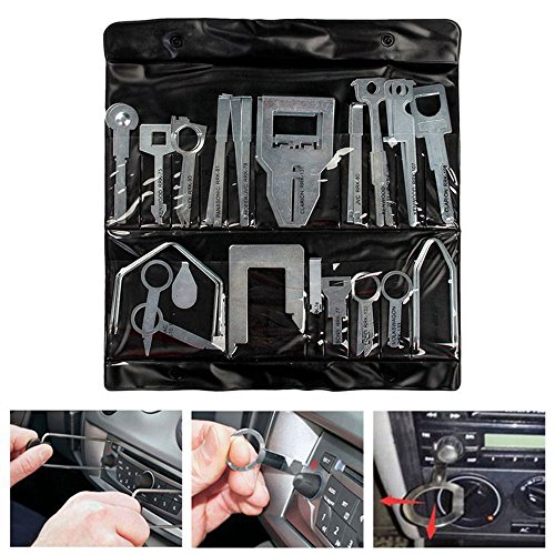 Pulusi 38 Pcs Professional Car Interior Dash Panel Audio Stereo CD Player Radio Removal Clip Stereo Release Removal Tool Kits For VW,Ford,Benz,Audi,Pioneer JVC,Kenwood