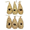 Selections Bird Rooster Pack (Pack of 6) Straw and Raffia Roosting Pouches
