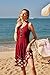 KILIG Summer Dresses for Women Casual Beach Sundress 2025 Sleeveless Floral Pleated Midi Vacation Sun Dress(Wine,XXL)