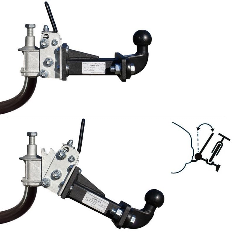 Prolunga gancio traino 250 mm inclinabile universale per portabici