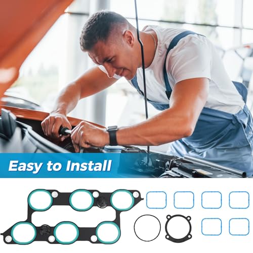 Image of MS972401 Lower Upper Intake Manifold Gasket Set, Compatible with G MC Acadia 3.6L 2009-2016, Compatible with Buick Enclave 3.6L 2009-2017, Buick Lacrosse 3.6L 2012-2016, Replace MS19932