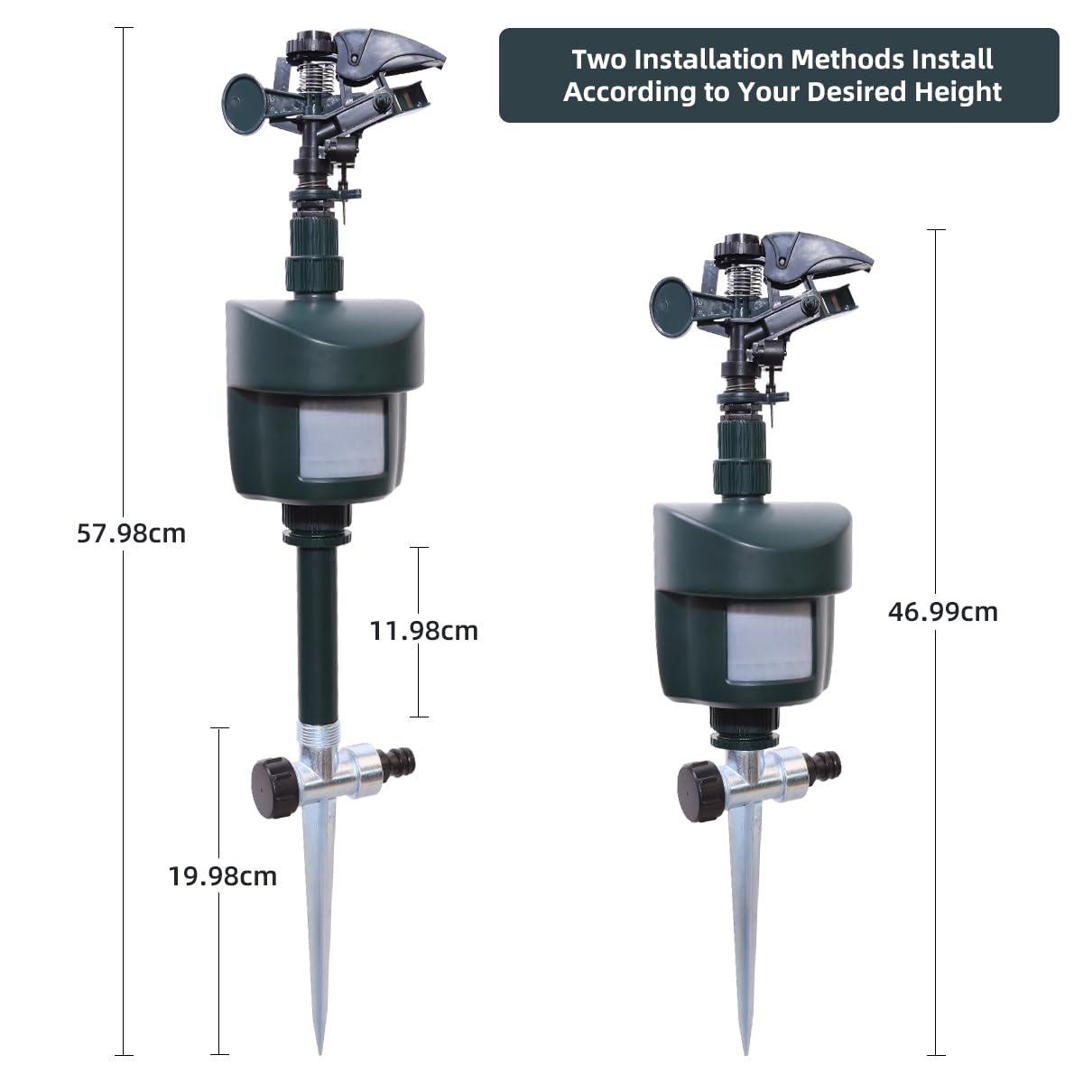 Aqualin Water Jet Animal Repellent with Day & Night Detection Modes Motion Activated Sprinkler Bird Heron Cat Repellent Garden Wild Animals Up to 10M Range - Image 2