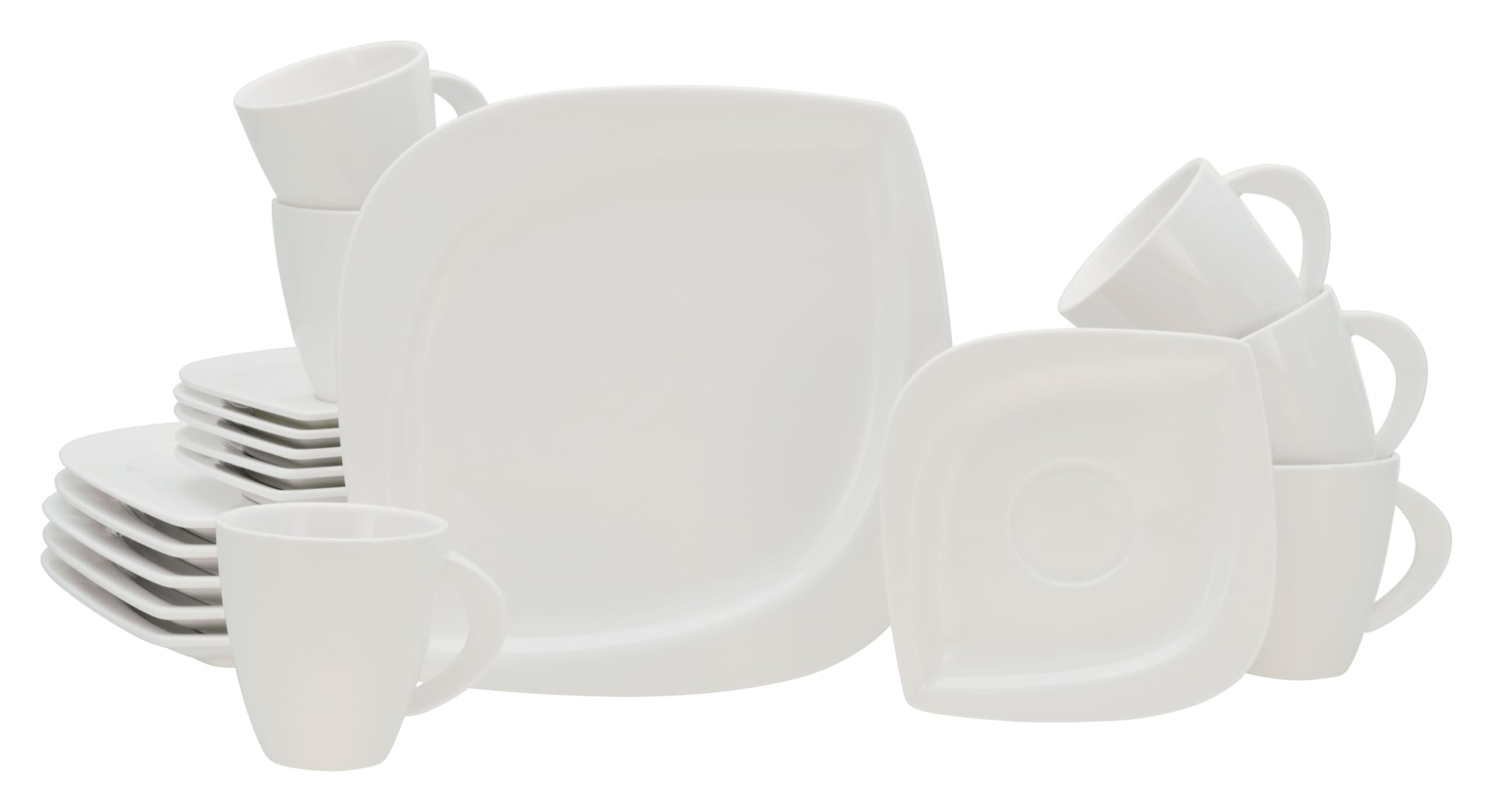 CreaTable, 18530, seria Melbourne, 18-częściowy zestaw naczyń, porcelanowy serwis do kawy, nadaje się do mycia w zmywarce i używania w kuchence mikrofalowej, wysokiej jakości produkcja