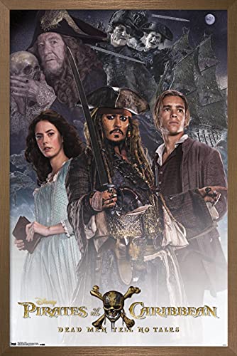 Affiche Pirates des Caraïbes avec cadre bronze Trends International haute finition
