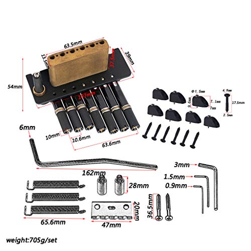 Alnicov 7 String Headless Guitar Bridge Tremolo System With Tailpiece For Electric Guitar Parts Replacement Tools #TOP6