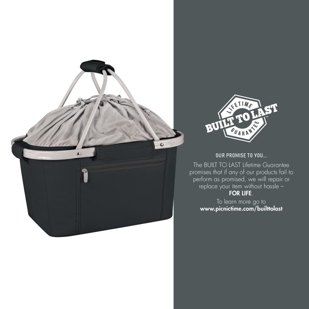 PICNIC TIME Black Pittsburgh Steelers Metro Basket Collapsible Tote