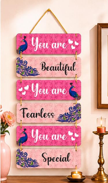 Image of Motivational Quote Wall Hanging for Home Decor | What You Think You Become, What You Feel You Attract, What You Imagine You Create MDF Wooden Wall Art | Office, Living Room & Meditation Decor (WH-20)