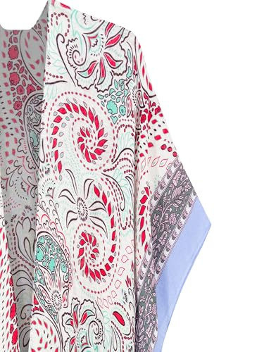 Image of Breezy Lane Women's Kimono Cardigan Summer Swimsuit Coverups Beach Cover Up with Floral Print for Vacation