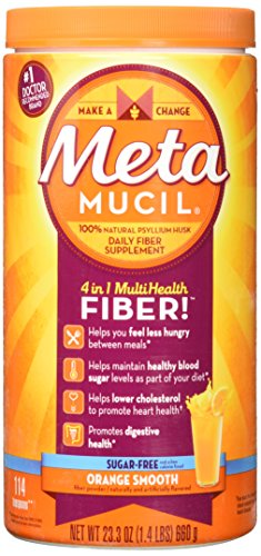 Metamucil Sugar Free, Orange Smooth - 46.6 oz Bottle (Pack of 2- 228 doses)