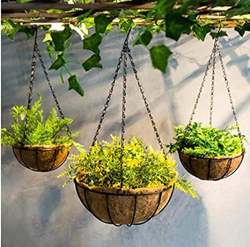 6 Chaînes De Suspension Pour Pots De Fleurs - Crochets Métal Noir Pour Jardinière Suspendue
