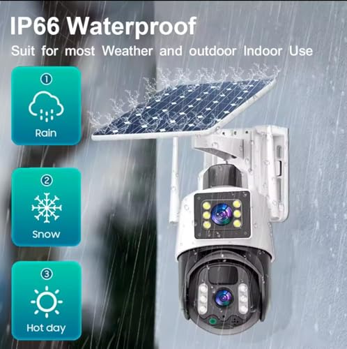 Image of Solar 5MP + 5MP Dual Lens Full HD CCTV Security Camera | 4G Enabled, 360(SR06)
