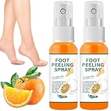 2PCS Foot Peeling Spray Orange Oil,Exfoliating Foot Spray for Remove Dead Skin,Hydrating Foot Care Spray,Peel Off Spray for Calluses & Dry Toe Cracked Rough,Quickly Moisturizing & Nourishing Feet