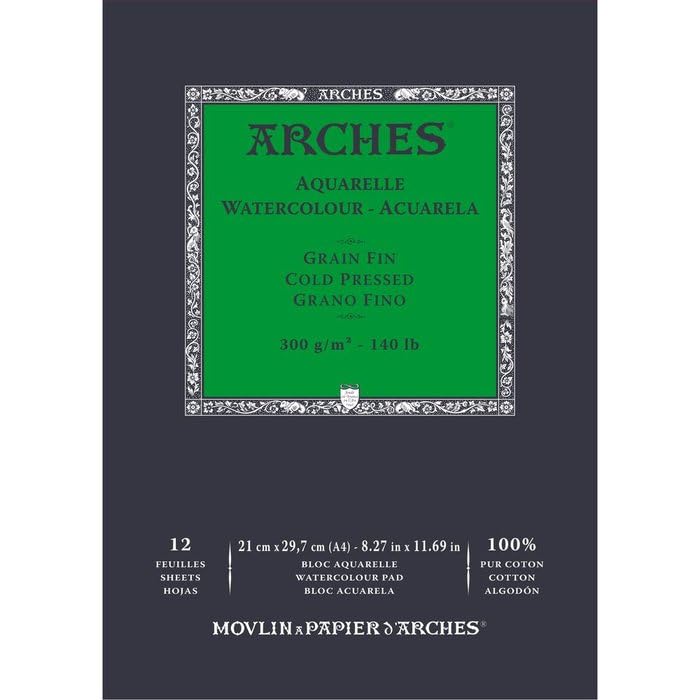 Arches Paquete Aquarelle | Bloc Enc 21x29,7 12H Aquarelle 100% Fino 300g Blanc Nat