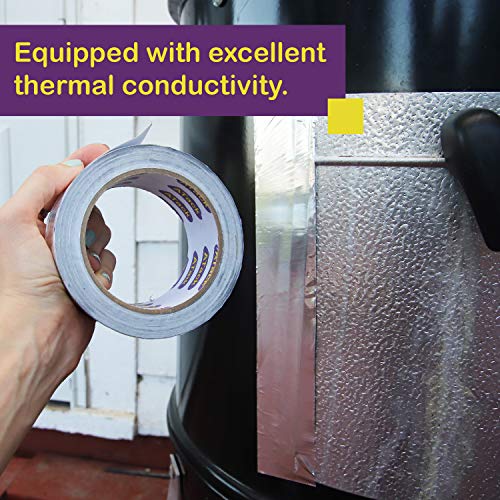 ATack Aluminum Foil Reflective Duct Tape, 2 Inches x 30 Yards, High Temp and Heavy Duty Metal Aluminum HVAC Tape for Duct Work, Furnace, AC Units and metalworks - Thumbnail 5