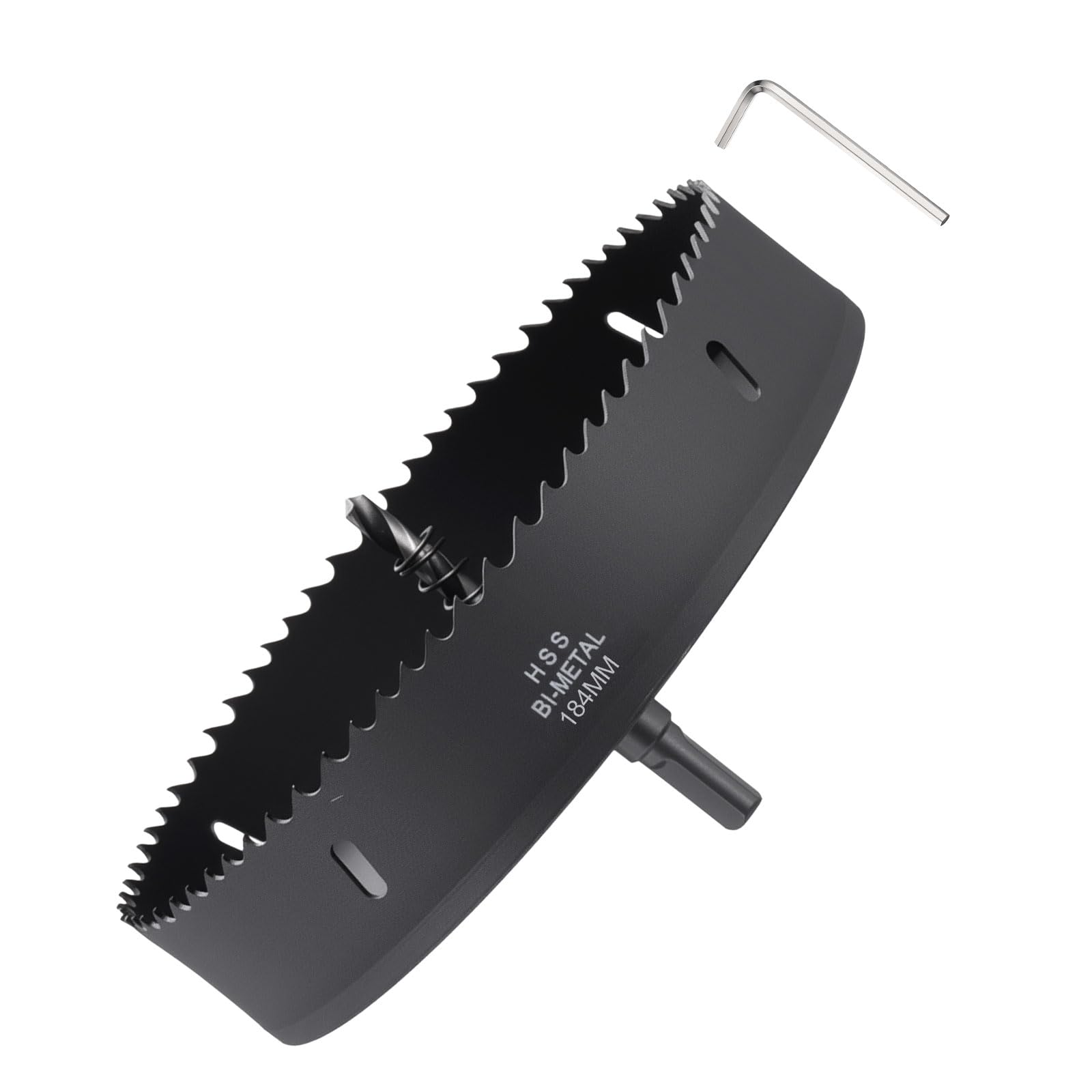METALLIXITY Bi-Metal Hole Saw 7-1/4", M42 HSS Circular Head 184mm Hole Cutter with Center Drill Bit