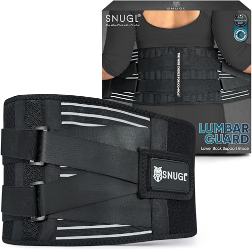SNUGL Cinturón de Soporte Lumbar para Hombres y Mujeres | Faja para la Espalda Baja para Ciática, Hernias Discales y Corrección de Postura | Alivio del Dolor y Soporte Postural (Negro, XL) SNUGL Cinturón de Soporte Lumbar para Hombres y Mujeres | Faja para la Espalda Baja para Ciática, Hernias Discales y Corrección de Postura | Alivio del Dolor y Soporte Postural (Negro, XL)