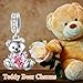 PELOVNY Teddy Bear Charms for Bracelets for Women 925 Sterling Silver Bear Crystal Bead Charm Christmas Birthday Jewelry Gifts for Mom Daughter Wife