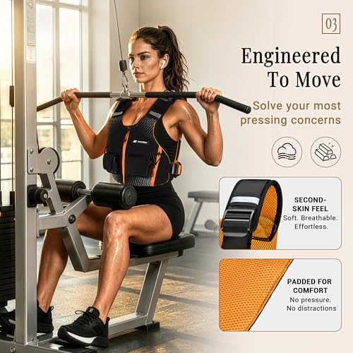 POITREX Fitness Equipment - Adjustable Weighted Vest, Workout for Walking, Running, Rucking, Strength Training & Cardio, Reflective Slim Fit for Women & Men, Home Gym Exercise Gift — view 3