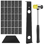 SWANEW 33 tlg.Vinyl Werkzeug Laminat Verlegeset mit 30x Montagekeile, 1x Schlagklotz, 1x Zugstange, 1x Doppelseitiger Hammer für Laminat Verlegen
